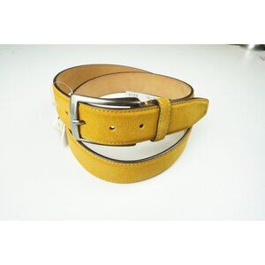 Massimo Matteo Firene Suede Leather Yellow Mens Belt Sz 42 BRAND NEW